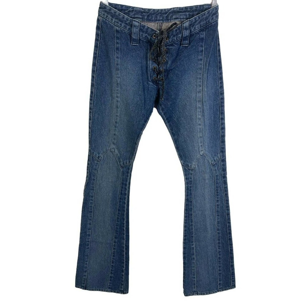Mink Vox 6 Jeans Vintage RARE from Henry Duarte Y2K Lace Up Stitched Low Rise